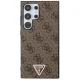 Guess Samsung Galaxy S24 Ultra dėklas Grip Stand 4G Triangle Strass, rudas
