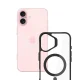 Dėklas „3mk Satin Armor MagCase“, skirtas „iPhone 16 Plus“, skaidrus su juodu rėmeliu