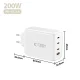 Tech-Protect NC200W-GaN 4 prievadų 200W tinklo įkroviklis, baltas