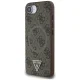 Guess 4G Ring Triangle Logo MagSafe dėklas iPhone 16e telefonui, rudas
