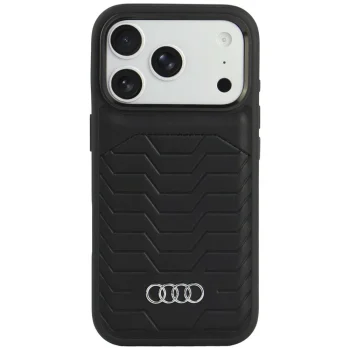 Audi GT Synthetic Leather MagSafe dėklas iPhone 18 Pro / 17 Pro, juodas