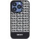 DKNY iPhone 15 Pro Case Leather Printed Pattern Metal Logo MagSafe, Black