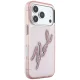Karl Lagerfeld IML Big Signature Resin Metal Frame dėklas iPhone 18 Pro Max / 17 Pro Max, rožinis