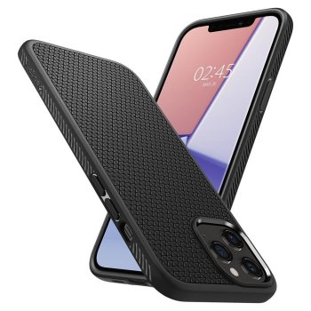 Spigen Liquid Air dėklas, skirtas iPhone 12 / 12 Pro, Matte Black