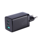 Joyroom GaN Wall Charger 65W USB-A & 2x USB-C + Charging Data Cable 100W, Black