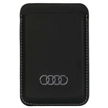 Audi dirbtinės odos magnetinis dėklas kortelėms MagSafe, juodas