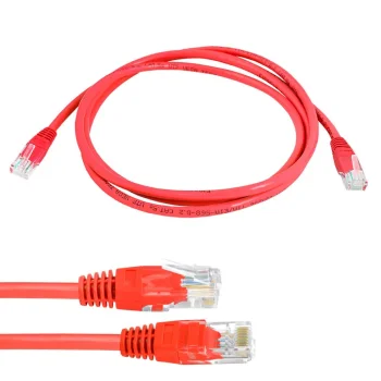 Tinklo kabelis UTP Cat5e RJ45 patchcord 5m, raudonas