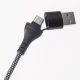 Maxlife All-in-1 laidas USB/USB-C į Lightning ir 2x USB-C 66W 1m juodas