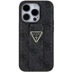 Guess dėklas iPhone 15 Pro telefonui Grip Stand 4G Triangle Strass, juodas