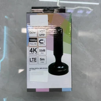 Active Indoor DVB-T2 4K FHD Antenna with Amplifier and Magnetic Base