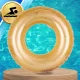 Large Inflatable Swimming Ring with Confetti for Kids and Adults 120 cm, Gold