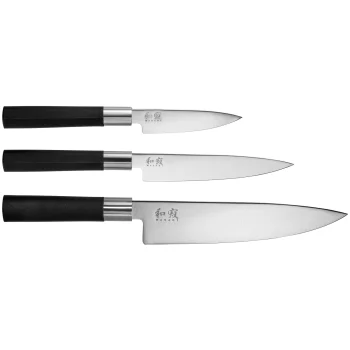 Virtuvinių peilių rinkinys KAI Wasabi Black 67S-300, 3 vnt.