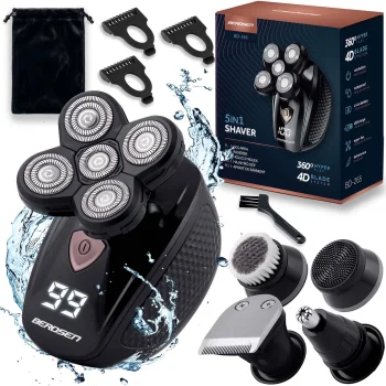Elektrinė barzdaskutė vyrams Berdsen BD-265, 5-in-1 rinkinys, juoda