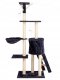 Petsi draskyklė-namelis katėms, 138 cm, 5 lygių, pilka