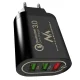 Maclean MCE479 B sieninis įkroviklis 3x USB Qualcomm Quick Charge 3.0, juodas