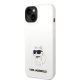 Karl Lagerfeld Silicone Choupette dėklas, skirtas iPhone 14 Plus / 15 Plus, baltas