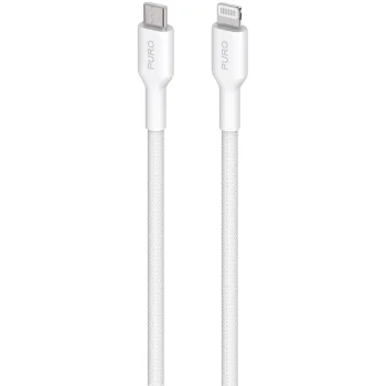 Puro Fabrik USB-C to Lightning Cable with MFI, 1.2m, White