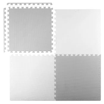 Putų dėlionės kilimėlis vaikams Ricokids 738200, 60x60 cm, 4 vnt., baltas / pilkas