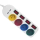 Maclean MCE229 W ilginintuvas, 4 lizdai, 2x USB, 1.5 m, baltas