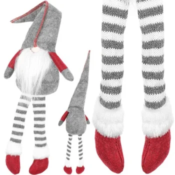 Ruhhy Christmas Gnome, Sitting, 50 cm, Grey/Red