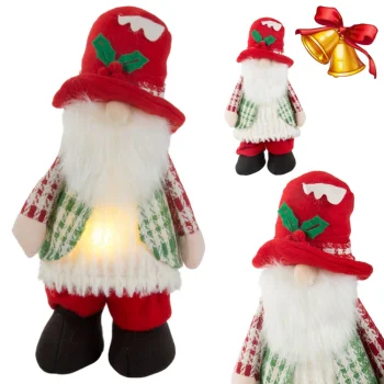 Kalėdinis šviečiantis nykštukas su LED šviesa, 30 cm