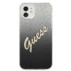 Guess iPhone 12 mini dėklas Glitter Gradient Script, juodas