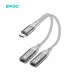 BWOO BZ68 „2-in-1“ USB-C į 2x USB-C adapteris, 65 W, pilkas