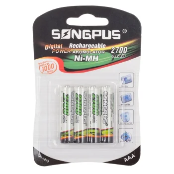 Įkraunamos AAA R3 baterijos 2700mAh, 4 vnt.