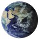 Sieninis laikrodis Planet Earth su LED ekranu, 32 cm, mėlynas