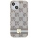 DKNY dėklas iPhone 15 Plus telefonui MagSafe, smėlio spalvos