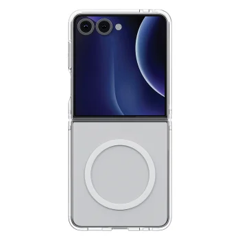 Uniq LifePro Xtreme Magclick dėklas Samsung Galaxy Z Flip7 telefonui, skaidrus