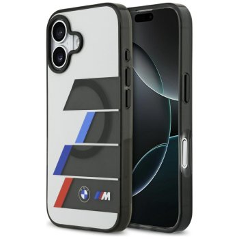BMW M IML Metal Buttons Tricolor Lines MagSafe dėklas, skirtas iPhone 17, pilkas