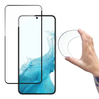 Hibridinis apsauginis stiklas su rėmeliu Wozinsky telefonui Samsung Galaxy S22+ (S22 Plus), skaidrus