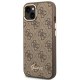 Guess 4G Vintage Gold Logo dėklas, skirtas iPhone 14 Plus, rudas