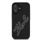 Karl Lagerfeld dėklas iPhone 16 telefonui 3D Rubber Signature, juodas