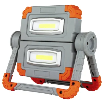 REV Flex Power LED darbinis šviestuvas su išorine baterija ir laidu, 2x500 lm, pilkas / oranžinis