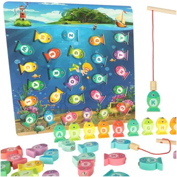 Medinis magnetinis žvejybos žaidimas Montessori