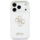 Guess IML 4G Script Metal dėklas iPhone 17 Pro Max telefonui, baltas