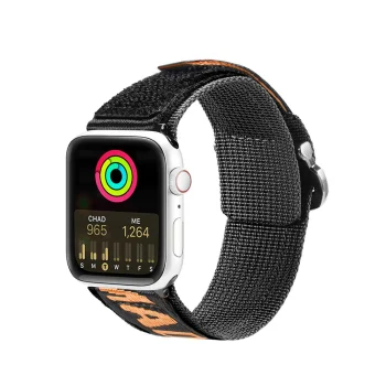 Dux Ducis dirželis Apple Watch (49, 45, 44, 42 mm) Outdoor Version, juodas ir oranžinis