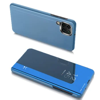 Atverčiamasis dėklas Clear View skirtas Samsung Galaxy A22 4G, mėlynas