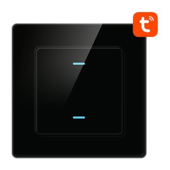 Avatto N-TS10-B2 Smart Wi-Fi 2-Button Light Switch, Black