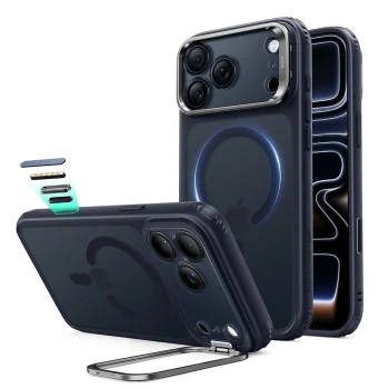 ESR Classic Hybrid dėklas su kojele ir MagSafe telefonui iPhone 18 Pro Max / 17 Pro Max, mėlynas