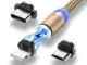 Magnetinis įkrovimo laidas 3-in-1 (Micro USB, Type-C, Lightning), 1m, auksinis
