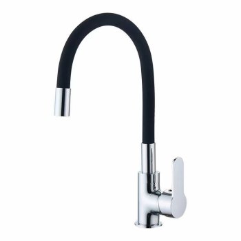 Flexible Gooseneck Kitchen Faucet for Sink, Black