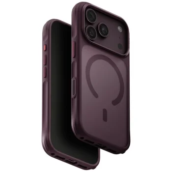 Uniq Veren MagClick Charging dėklas telefonui iPhone 18 Pro / 17 Pro, bordo