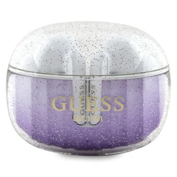 Guess Glitter Gradient TWS Bluetooth Earbuds with Charging Case, Purple