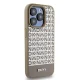 DKNY Leather Printed Pattern dėklas, skirtas iPhone 15 Pro, ruda (MagSafe)