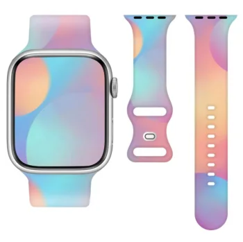 Silikoninis dirželis Apple Watch 42 / 44 / 45 / 49 mm, vaivorykštės spalvos