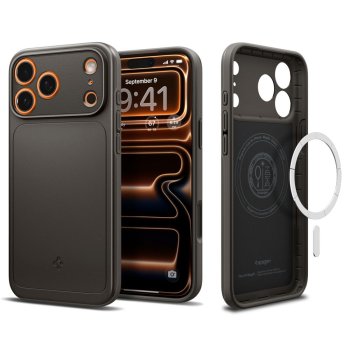 Spigen Thin Fit Mag dėklas, skirtas iPhone 17 Pro, Gunmetal pilkas