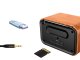 Nešiojamas retro radijas ir Bluetooth garsiakalbis AUX, rudas